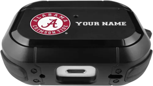 Vista 5 de Colegial - Funda negra duradera para Apple AirPods Pro (1ª/2ª generación) con mosquetón - Alabama Crimson Tide