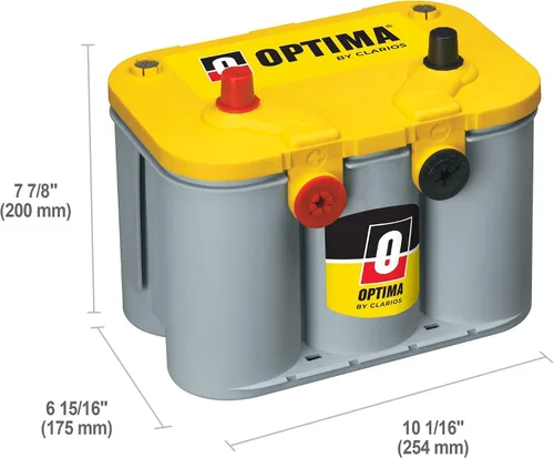 Vista 2 de Baterías 8014 – 045 D34/78 de Optima, baterías de tope amarillo de doble propósito