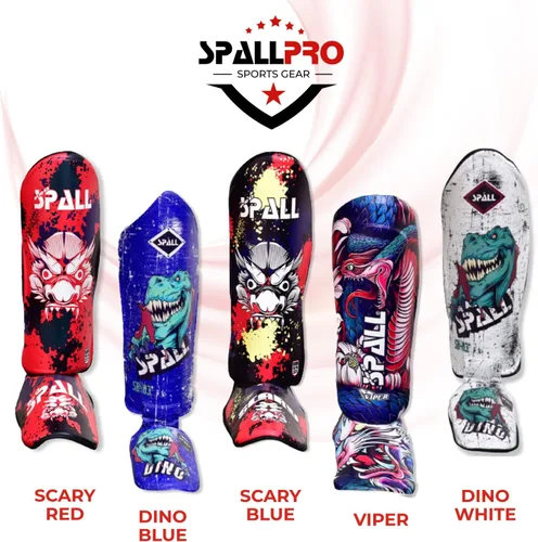 Vista 6 de Spall Pro US Muay Thai Guards - Espinilleras para kickboxing, artes marciales, boxeo BJJ con protector de pies MMA, color azul aterrador