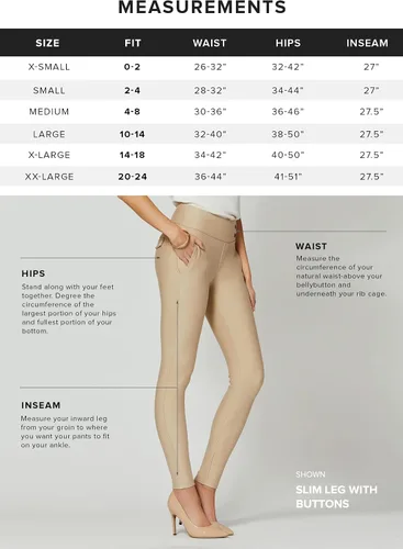 Vista 3 de Conceited Womens Premium Stretch Slim Leg Dress Pants with Pockets - Wear to Work - Ponte Treggings