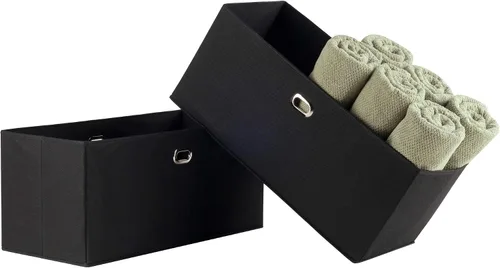 Vista 6 de Winsome Torino - Estante plegable de 3 piezas con 2 cestas de tela plegables, color negro