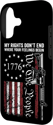 Vista 2 de My Rights Don't End Where Your Feelings Begin USA Gun Flag Case for iPhone 17