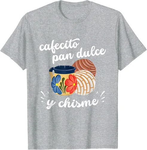 Vista 34 de Camiseta Cafecito Pan Dulce y Chisme Mexican Hispanic Pride Breakfast Negro