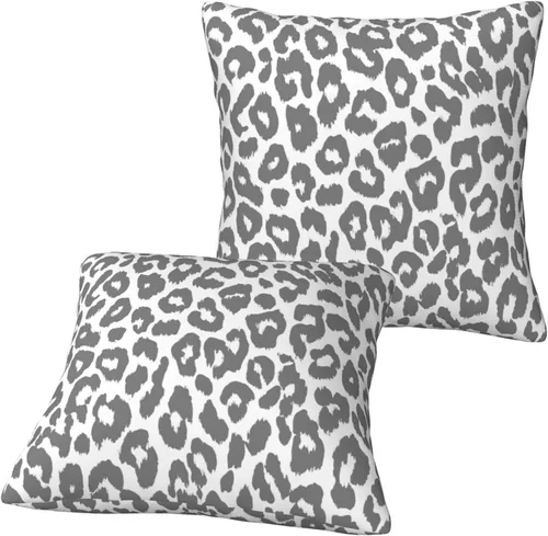 Vista 41 de Fundas de almohada marrón leopardo - 2 piezas Funda de almohada de guepardo 18x18 pulgadas Fundas de almohada de algodón con estampado de animales