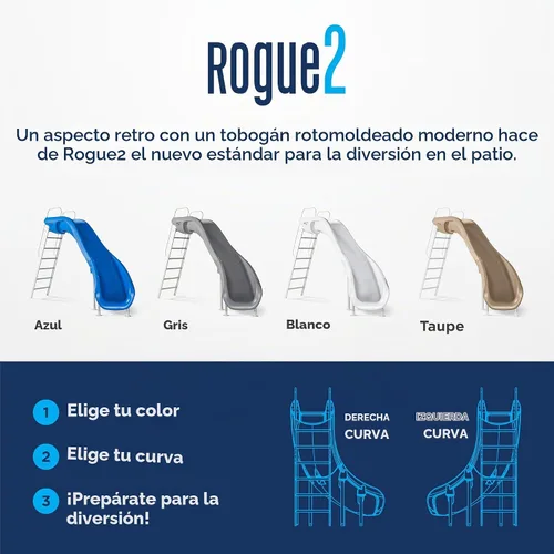Vista 6 de S.R Smith Rogue2 Tobogán para piscina , Curva zurda, Azul