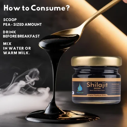 Vista 3 de Vedapure - Resina Shilajit del Himalaya pura 100% pura Shilajit con ácido fúlvico y más de 85 minerales traza complejo para energía y apoyo
