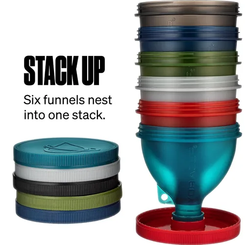 Vista 8 de Hydra Cup [6 Pack] Set de Embudos ProStand con Soporte para Llenar Botellas de Agua, Botellas Agitadoras con Polvo de Proteína, Set