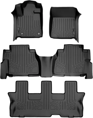 Vista 14 de MAXLINER Alfombrillas de suelo de ajuste personalizado de tercera fila, color negro, compatibles con Toyota Sequoia 2008-2022