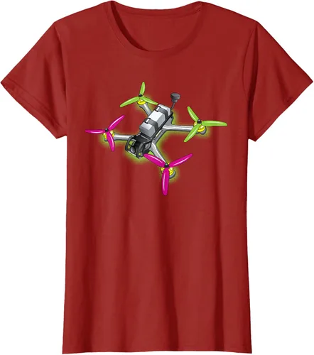 Vista 74 de Freestyle FPV Racing Drone Pilot Acro Quadcopter - Camiseta de sandía, Negro, S