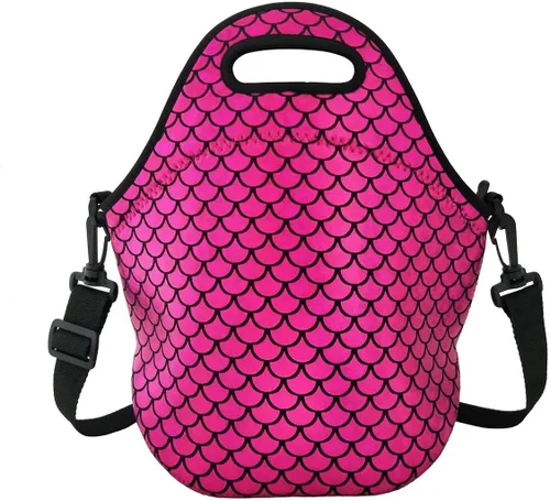 Vista 7 de YOUDA Bolsa de almuerzo aislada de neopreno para el hombro, bolsas para mujeres y hombres, trabajo, oficina, al aire libre, picnic, viajes (azul)