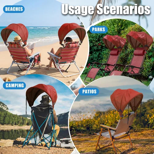 Vista 6 de DaisyInner 2 piezas de silla de playa sombrilla plegable extra grande con abrazadera ajustable para playa, camping, pesca, sala de estar al aire