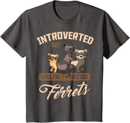 Vista 80 de Camiseta para amantes de los animales de los hurones, Negro, S