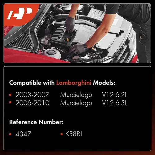 Vista 2 de A-Premium Bujías iridio platino compatibles con Lamborghini Murcielago 2003-2010, 6.2L 6.5L, paquete de 4