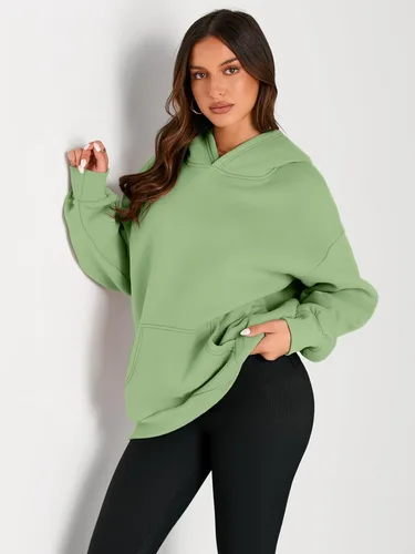 Vista 234 de Trendy Queen - Sudaderas extragrandes con capucha para mujer, suéteres de manga larga, sin botones, de vellón, de otoño, ropa de invierno