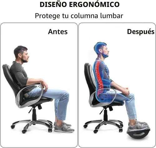 Vista 4 de CasaZenith Reposapiés para debajo del escritorio en el trabajo - Taburetes ergonómicos para debajo del escritorio de oficina - Reposapiés oscilante