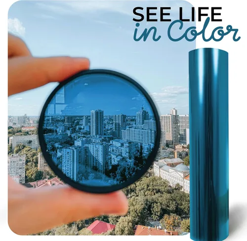 Vista 3 de VViViD láminas de vinilo para coloración de ventana, transparentes, coloridas, Azul