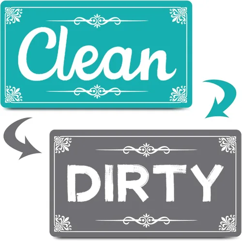 Vista 7 de Imán de lavavajillas Dirty Clean, letrero para lavavajillas con texto en inglés "Clean Dirty", para lavavajillas limpio o sucio, para lavavajillas