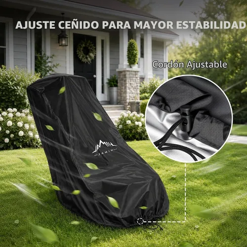 Vista 3 de Himal Outdoors Funda para cortacésped, poliéster 600D resistente al agua, protección UV, ajuste universal con cordón y funda de almacenamiento