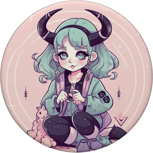 Vista 3 de PopGrip intercambiable de anime Girl Kawaii Goth Baphomet