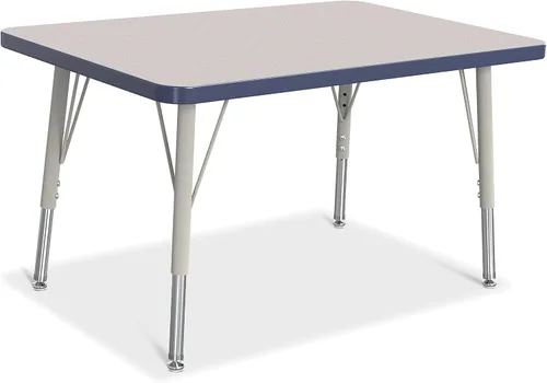 Vista 64 de Berries Mesa rectangular para actividades, altura E, Gris/Negro/Negro, 1