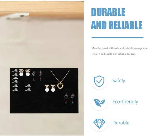 Vista 7 de Garneck Caja de almacenamiento de aretes de espuma, 5 piezas, soporte para anillos, joyero, suministros de joyería, organizador de anillos
