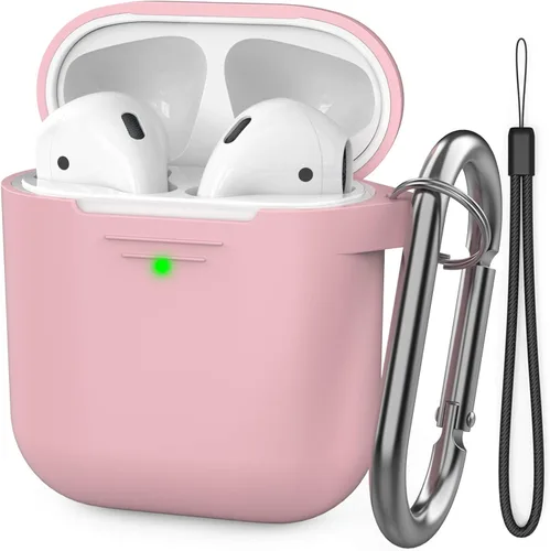 Vista 48 de AhaStyle Funda Protectora de Silicona Mejorada [LED Frontal Visible] Compatible con Apple AirPods 2 y 1 (Negro)