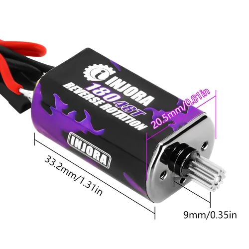 Vista 5 de INJORA 180 PRO 48T - Motor cepillado púrpura con piñón de acero para TRX4M