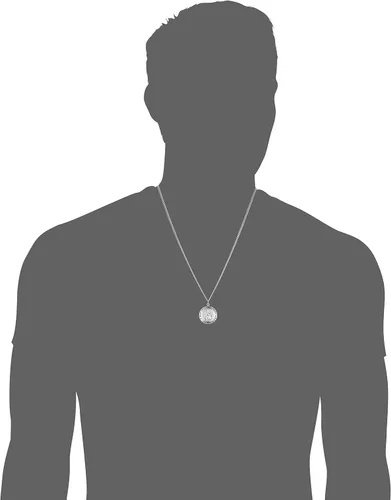 Vista 2 de De los hombres collar de acero inoxidable con grabado Saint Christopher Colgante, 24