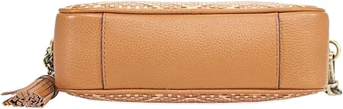 Vista 6 de Michael Kors Ginny - Crossbody de cuero tejido mediano - BellotaButternut, Marrón