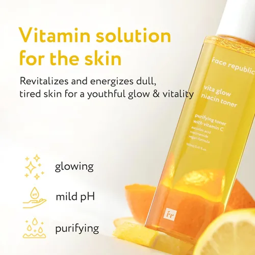 Vista 2 de Face Republic Vita Glow - Tóner de niacina 5.4 fl oz, 5.41 onzas líquidas, complejo vitamínico, vitalizante y purificante, brillo radiante para piel