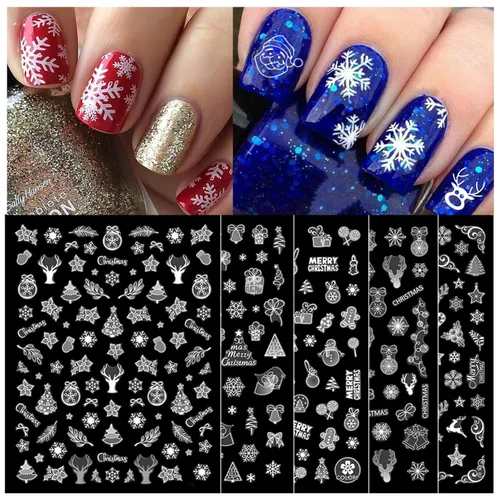 Vista 10 de TailaiMei Calcomanías para uñas de luna y estrella, para el día de San Valentín, calcomanías autoadhesivas de arte de uñas de corazón dorado
