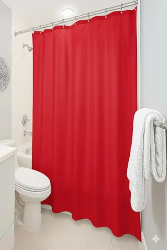 Vista 4 de Dependable Industries inc. Essentials Cortina de ducha magnetizada para baño con ojales de metal impermeable (beige)