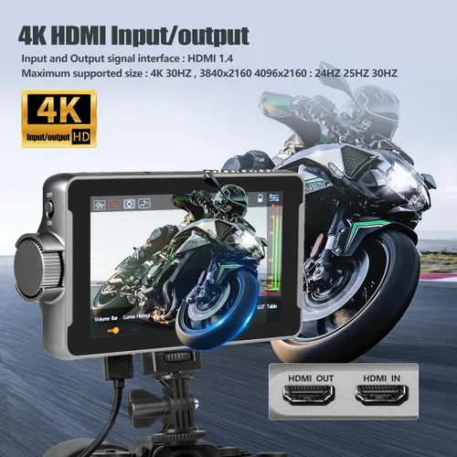 Vista 4 de VILTROX DC-550 Lite - Monitor de campo de cámara DSLR con pantalla táctil de 5.5 pulgadas con batería/parasol para sombrilla, 400Nits 1920X1080 IPS