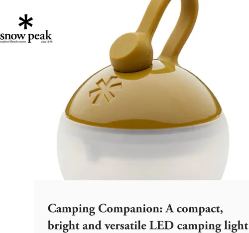 Vista 2 de Snow Peak Hozuki - Mini linterna, compacta, brillante, portátil, luz de campamento, color dorado