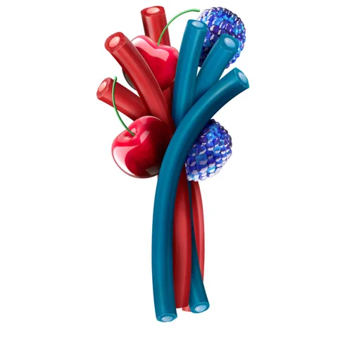 Vista 4 de JOLLY RANCHER Ropes - Bolsa de dulces con sabor a frambuesa azul y cereza, 6 onzas