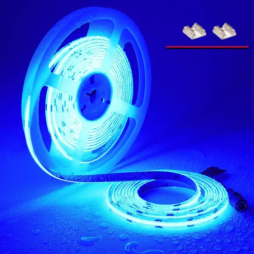 Vista 17 de TOPAI Tira de luz LED COB de 12 V, 3000 K, blanco cálido, impermeable, IP65, 480 LEDs/M, súper brillante, 4000 lúmenes, CRI>90, 16.4 pies, sin