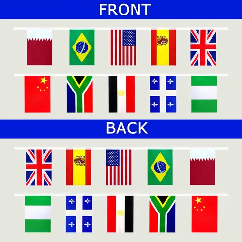 Vista 4 de Consummate Juego de banderas de cadena de 224 países del mundo internacional, mini banderas nacionales, banderas de todos los países