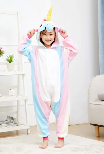 Vista 3 de Pijama unisex de unicornio para niños, disfraz de Halloween, regalo de cumpleaños