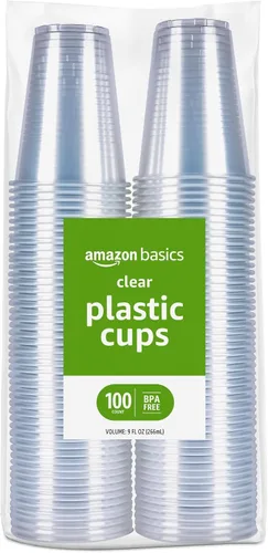 Vista 10 de Amazon Basics Pequeños vasos desechables de plástico transparente, 9 onzas, 100