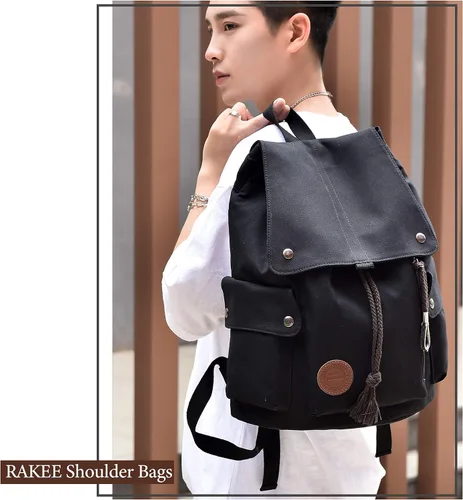 Vista 2 de FSDWG mochila de moda popular casual rack de gran capacidad L Negro