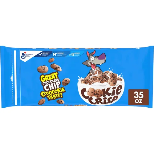 Vista 9 de Cereal para el Desayuno Cookie Crisp, Sabor a Galleta con Trocitos de Chocolate, Hecho con Grano Integral, 10.6 oz