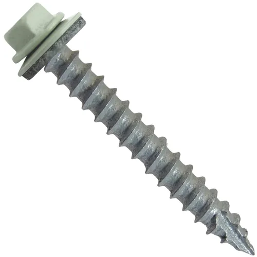 Vista 46 de TORNILLOS PARA TECHOS DE METAL #14: (250) Tornillos x 1" ABC GRIS Tornillo para techo de chapa metálica con cabeza hexagonal y arandela.