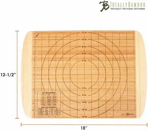 Vista 8 de Totally Bamboo Tabla de panadería reversible y bloque de carnicero tallado con ranuras para jugos