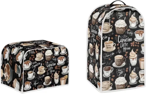 Vista 7 de doginthehole Funda para licuadora y tostadora, 2 rebanadas estéticas de estrellas de mar con estampado de conchas marinas para batidora o cafetera
