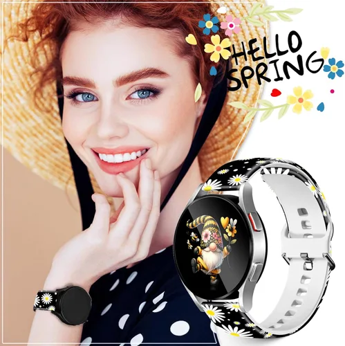 Vista 3 de Correa de reloj de 20 mm de Navidad compatible con Samsung Galaxy 6/5/5 Pro/4/4 Classic/3 (41 mm)/Active 1 y 2, tamaños 40 mm 41 mm 42 mm 44 mm 45