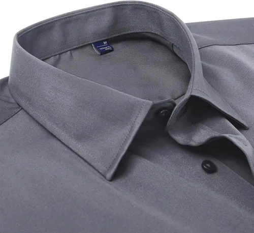 Vista 3 de DEMEANOR Camisas de vestir para hombre, camisas de vestir de manga larga para hombre, camisas ajustadas con botones, camisas grandes y altas