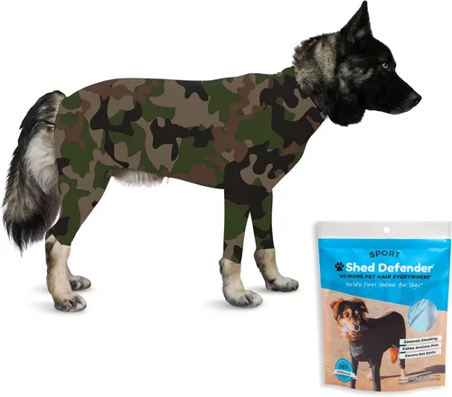 Vista 13 de Enterizo deportivo para perro Shed Defender para la caída del pelo, visto en Shark Tank, liviano y transpirable, traje de cuerpo para perros