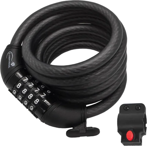 Vista 9 de Lumintrail Combinación de cable de bloqueo de bicicleta para accesorios de bicicleta, cerraduras de bicicleta de 10 pies, resistentes, antirrobo