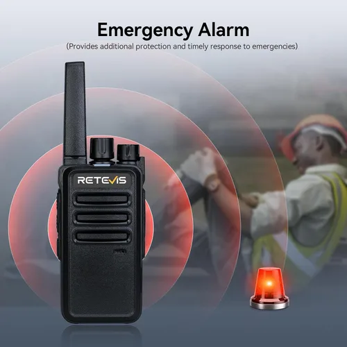 Vista 6 de Retevis Walkie Talkies RT68 de largo alcance con auricular