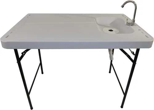 Vista 9 de Old Cedar Outfitters Mesa de limpieza de peces y caza con fregadero y patas plegables